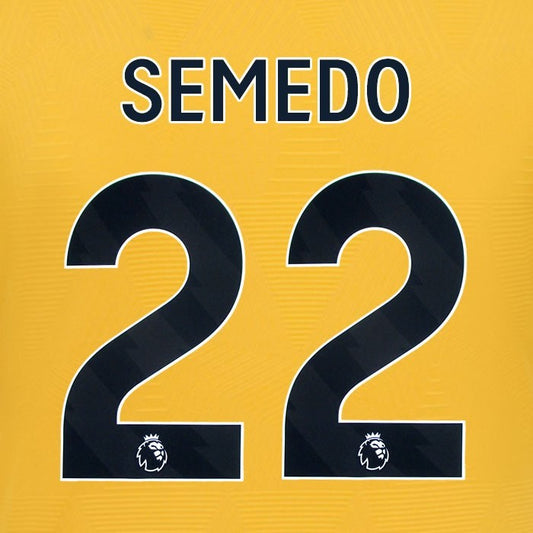 2024 2025 WOLVES HOME BLACK SEMEDO 22 OFFICIAL PLAYER SIZE NAMESET