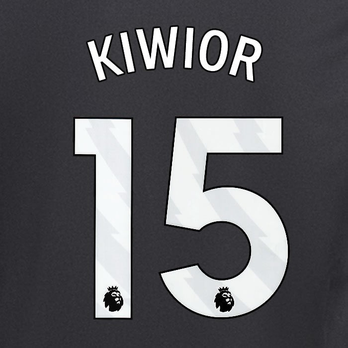 2024 2025 ARSENAL KIWIOR 15 WHITE AWAY OFFICIAL PLAYER SIZE NAMESET