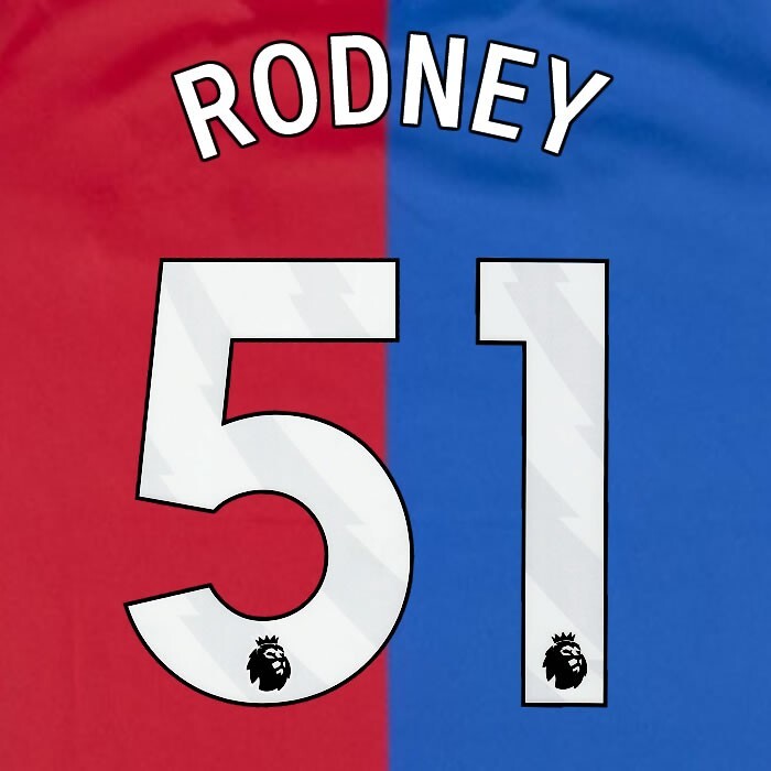 2023 2024 OFFICIAL CRYSTAL PALACE RODNEY 51 WHITE HOME PLAYER SIZE NAMESET