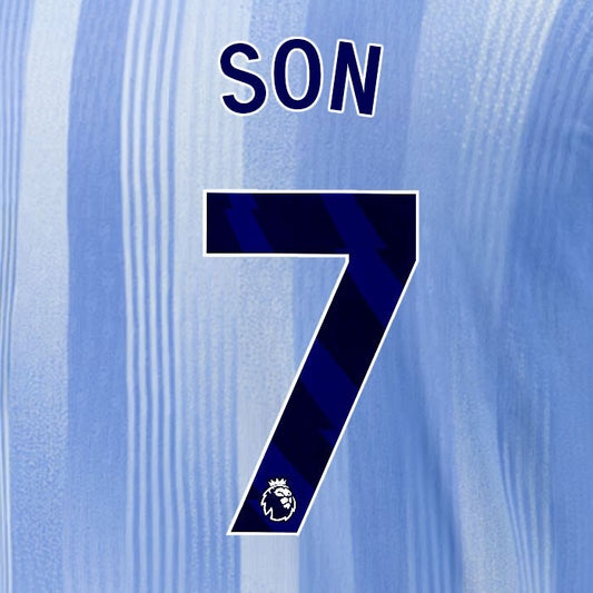 2024 2025 TOTTENHAM SON 7 BLUE AWAY PLAYER SIZE NAME SET