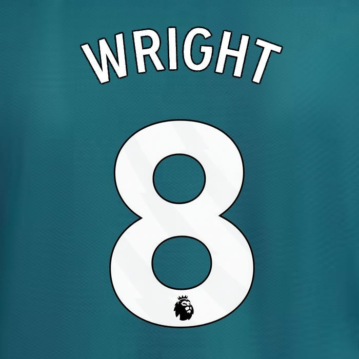 2023 2024 ARSENAL WRIGHT 8 WHITE 3RD OFFICIAL PLAYER SIZE NAME SET