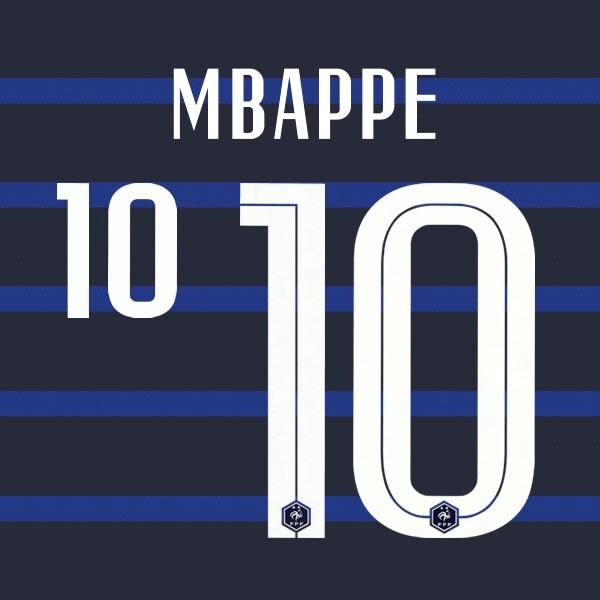 FRANCE 2020 2021 OFFICIAL MBAPPE 10 HOME PLAYER SIZE NAMESET 2 STAR