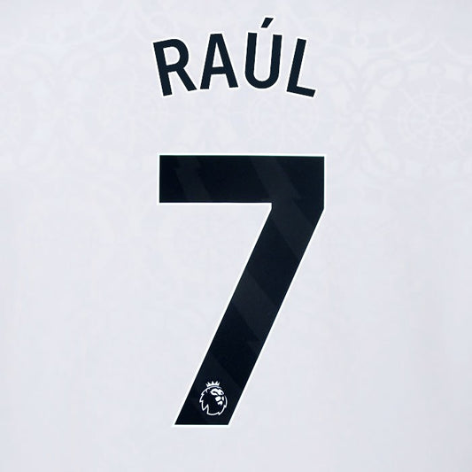 2025 2026 OFFICIAL FULHAM RAUL 7 BLACK HOME PLAYER SIZE NAMESET