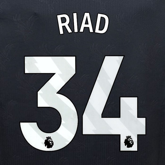 2024 2025 OFFICIAL CRYSTAL PALACE RIAD 34 WHITE 3RD PLAYER SIZE NAMESET