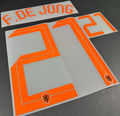 HOLLAND 2020 2021 OFFICIAL SPORTING ID F.DE JONG 21 AWAY PLAYER SIZE NAMESET