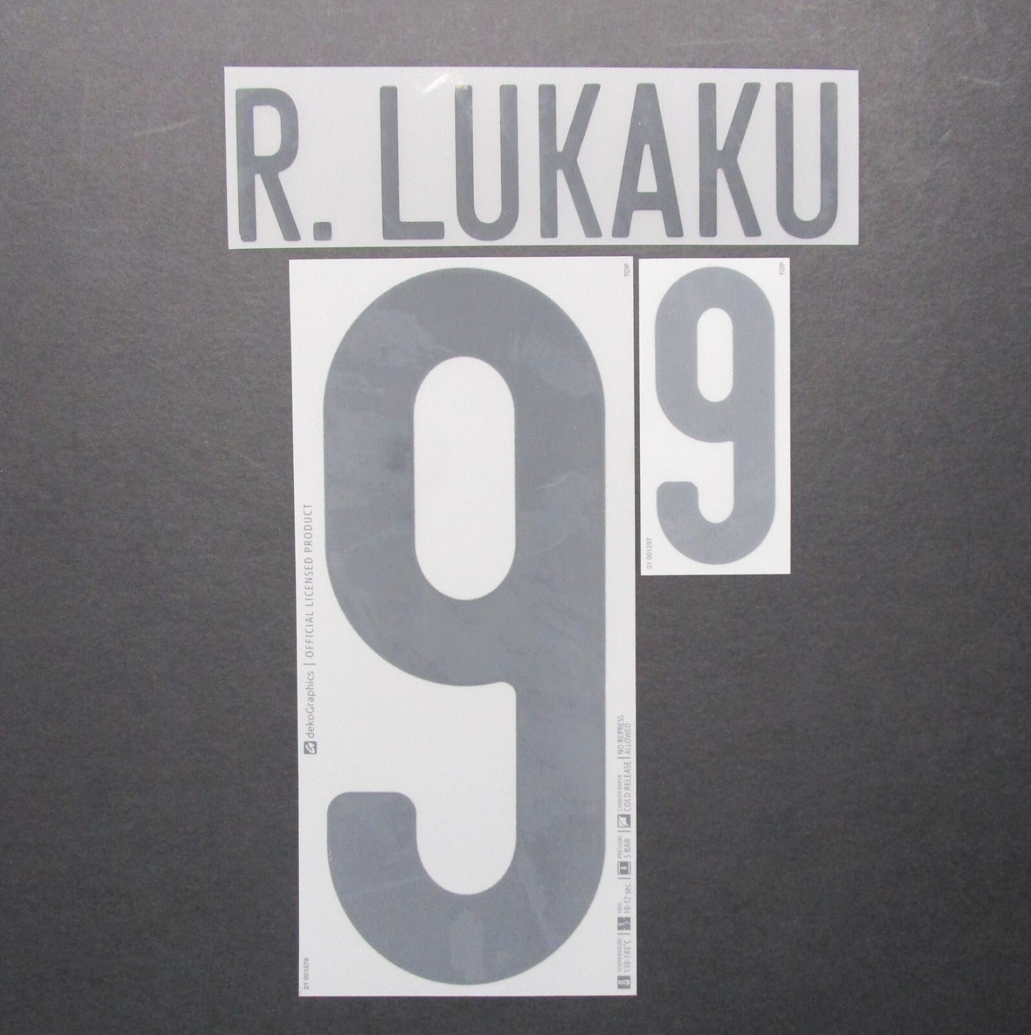BELGIUM 2020 2021 OFFICIAL R. LUKAKU 9 AWAY BLACK PLAYER SIZE NAMESET