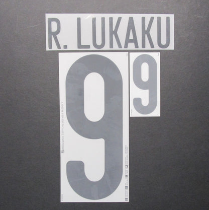 BELGIUM 2020 2021 OFFICIAL R. LUKAKU 9 AWAY BLACK PLAYER SIZE NAMESET