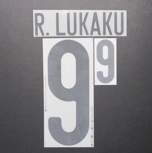 BELGIUM 2020 2021 OFFICIAL R. LUKAKU 9 AWAY BLACK PLAYER SIZE NAMESET