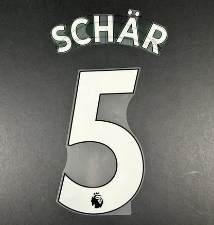 NEWCASTLE UNITED 19-23 SCHAR 5 OFFICIAL AVERY DENNISON WHITE PLAYER SIZE SET