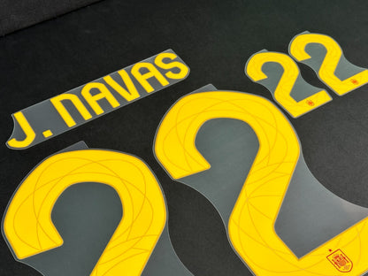SPAIN 2024 2025 OFFICIAL AVERY DENNISON J. NAVAS 22 HOME PLAYER SIZE NAMESET
