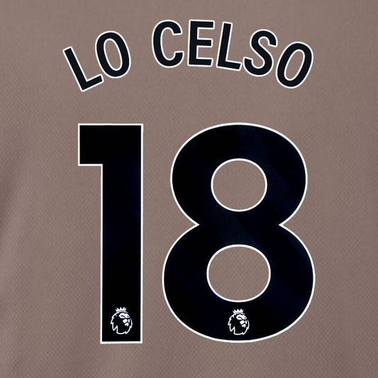SPURS 2023 2024 LO CELSO 18 BLACK 3RD PLAYER SIZE NAME SET