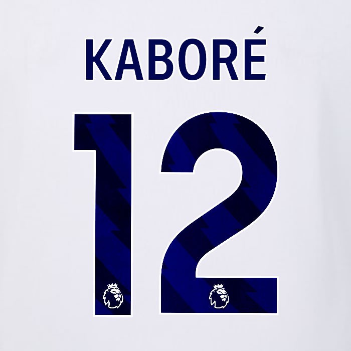 2023 2024 LUTON TOWN OFFICIAL KABORE 12 BLUE AWAY PLAYER SIZE NAMESET