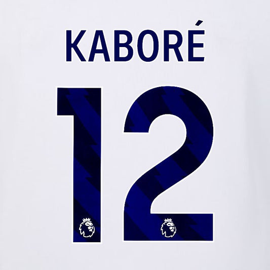 2023 2024 LUTON TOWN OFFICIAL KABORE 12 BLUE AWAY PLAYER SIZE NAMESET