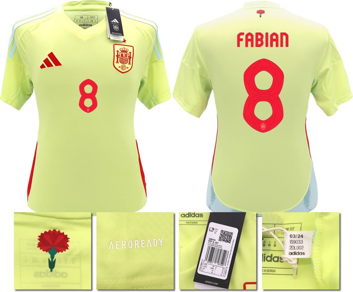 BNWT 2024 2025 SPAIN ADIDAS AWAY SHIRT FABIAN 8 MEN'S