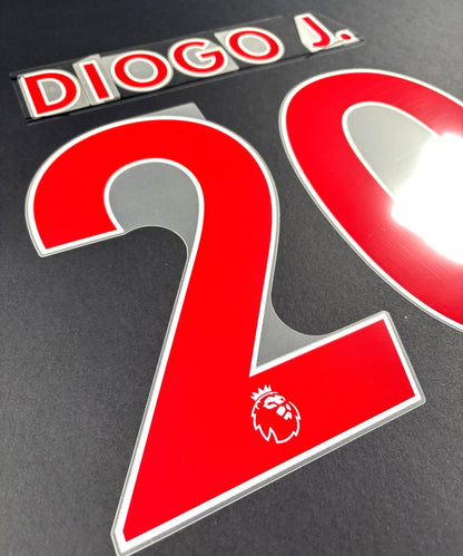 2021 / 2022 OFFICIAL LIVERPOOL DIOGO J. 20 RED PLAYER SIZE NAMESET