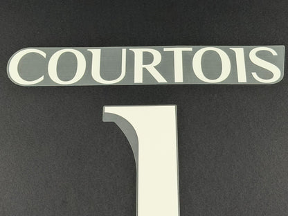 2023 2024 REAL MADRID COURTOIS 1 WHITE AWAY 3RD PLAYER SIZE NAMESET 260MM