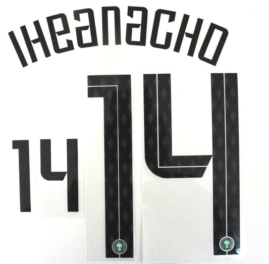 2018 2019 NIGERIA OFFICIAL SPORTING ID IHEANACHO 14 HOME PLAYER SIZE NAMESET