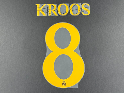 2023 2024 AVERY DENNISON REAL MADRID KROOS 8 AWAY PLAYER SIZE NAMESET