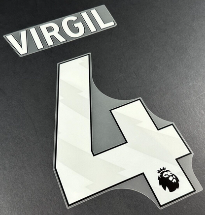 2024 2025 LIVERPOOL VIRGIL 4 OFFICIAL AVERY DENNISON WHITE PLAYER SIZE NAME SET