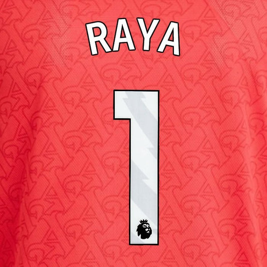 2025 2026 ARSENAL RAYA 1 WHITE HOME OFFICIAL PLAYER SIZE NAMESET