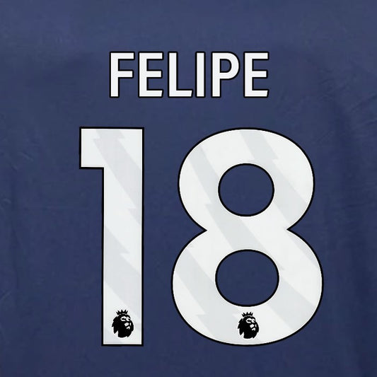 2023 2024 OFFICIAL NOTTINGHAM FELIPE 18 WHITE 3RD PLAYER SIZE NAMESET