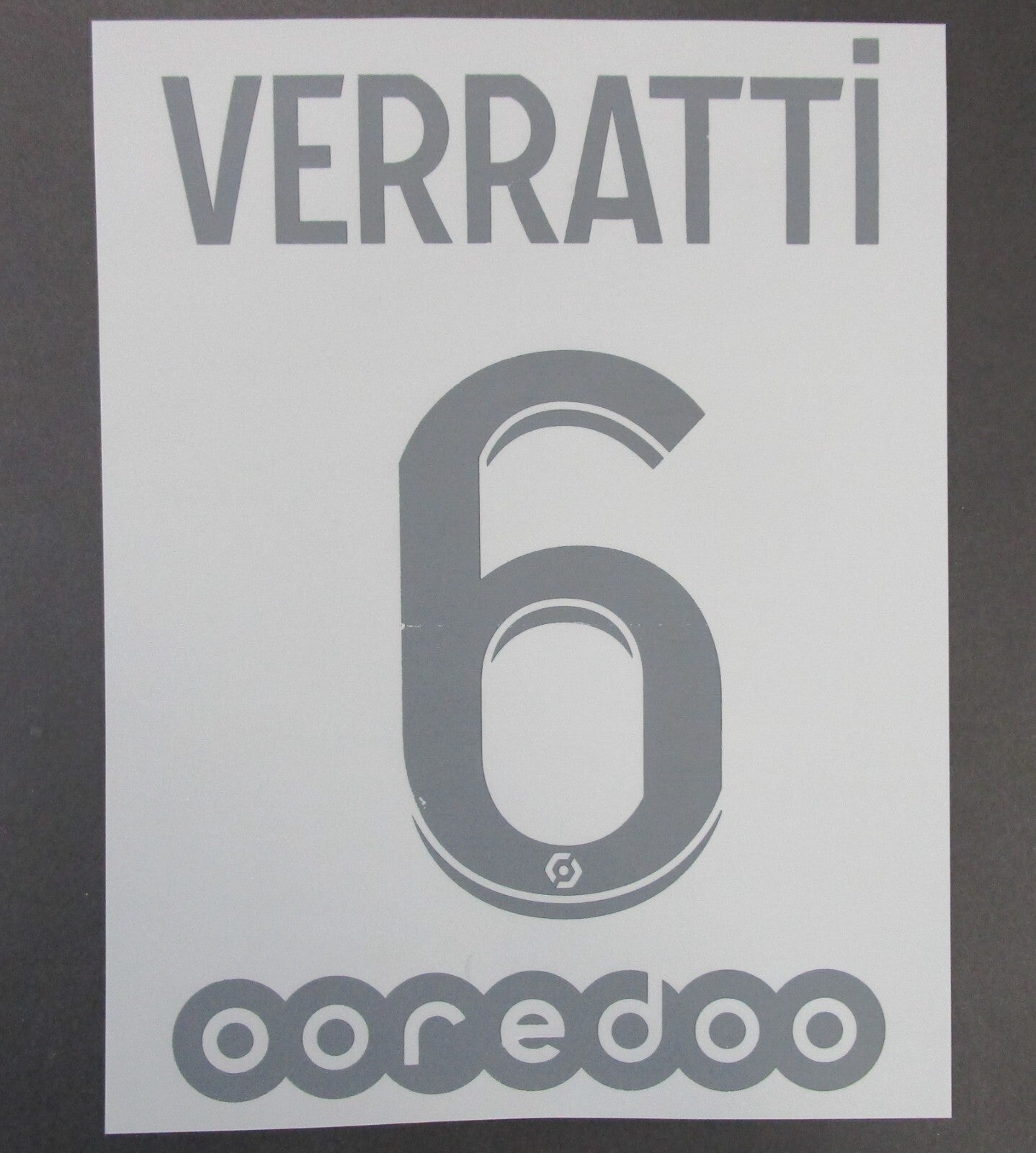 2020 2021 OFFICIAL PARIS SAINT-GERMAIN 4th VERRATTI 6 PLAYER SIZE NAME SET