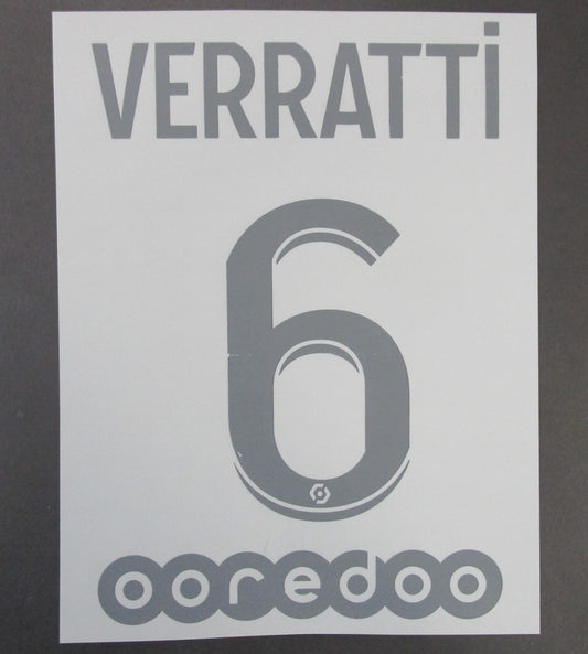 2020 2021 OFFICIAL PARIS SAINT-GERMAIN 4th VERRATTI 6 PLAYER SIZE NAME SET