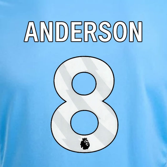 2024 2025 OFFICIAL NOTTINGHAM ANDERSON 8 WHITE 3RD PLAYER SIZE NAMESET