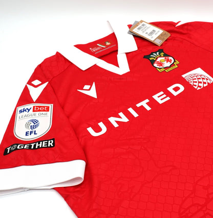 BNWT 2024 2025 WREXHAM A.F.C MACRON HOME SHIRT RODRIGUEZ 16 + PATCHES / MEDIUM