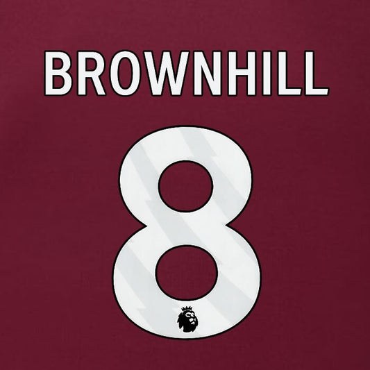 2023 2024 BURNLEY BROWNHILL 8 OFFICIAL WHITE HOME PLAYER SIZE NAMESET