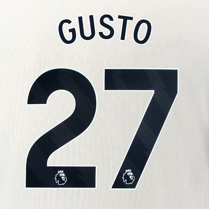 2025 2026 OFFICIAL CHELSEA GUSTO 27 BLACK AWAY PLAYER SIZE NAMESET