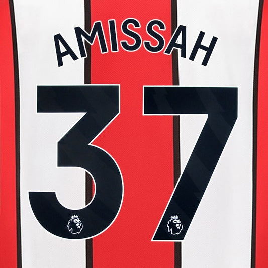 2023 2024 SHEFFIELD UNITED OFFICIAL AMISSAH 37 BLACK HOME PLAYER SIZE NAMESET