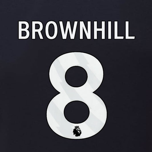 2023 2024 BURNLEY BROWNHILL 8 OFFICIAL WHITE 3RD PLAYER SIZE NAMESET