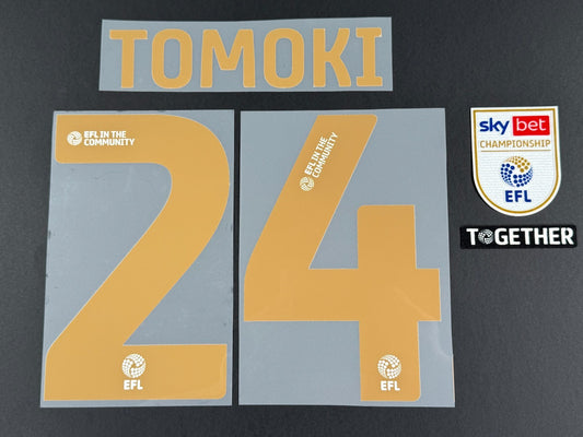 BIRMINGHAM 2025 2026 OFFICIAL HOME TOMOKI 24 PLAYER SIZE NAMESET + PATCHES