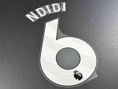 2024 2025 OFFICIAL LEICESTER CITY NDIDI 6 WHITE PLAYER SIZE NAME SET