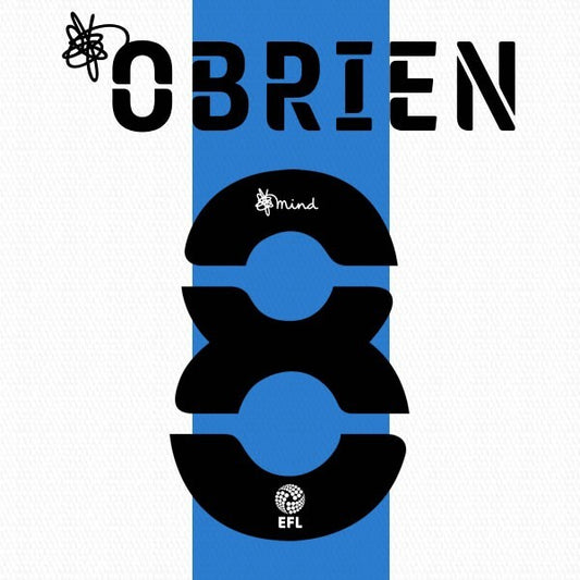 HUDDERSFIELD 2020 2021 OFFICIAL OBRIEN 8 HOME PLAYER SIZE NAME SET