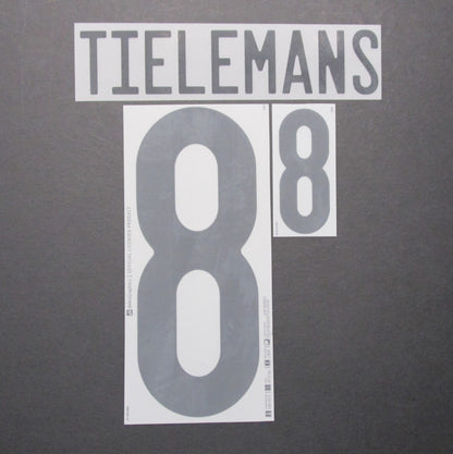 BELGIUM 2020 2021 OFFICIAL TIELEMANS 8 AWAY BLACK PLAYER SIZE NAMESET