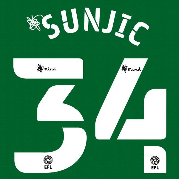 BIRMINGHAM 2020 2021 OFFICIAL SUNJIC 34 3RD PLAYER SIZE NAME SET