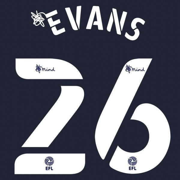 PRESTON 2020 2021 OFFICIAL EVANS 26AWAY PLAYER SIZE NAME SET