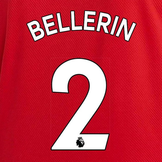 ARSENAL 2019-23 BELLERIN 2 OFFICIAL AVERY DENNISON WHITE PLAYER SIZE NAME SET