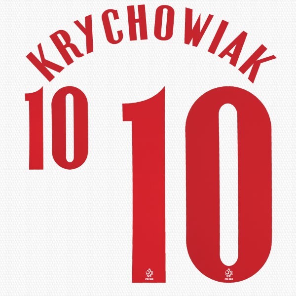 2020 2021 OFFICIAL POLAND KRYCHOWIAK 10 HOME RED PLAYER SIZE NAMESET