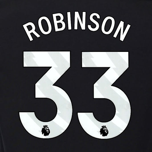 2025 2026 OFFICIAL FULHAM ROBINSON 33 WHITE 3RD PLAYER SIZE NAMESET