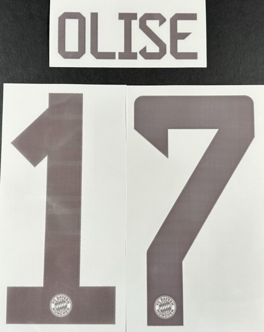 2024 2025 OFFICIAL BAYERN MUNICH OLISE 17 HOME DARK RED PLAYER SIZE NAMESET