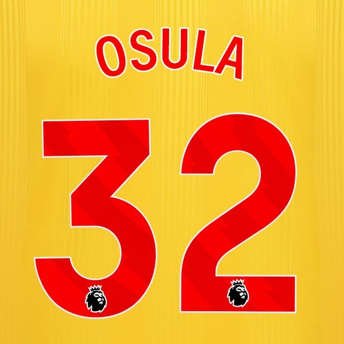 2023 2024 SHEFFIELD UNITED OFFICIAL OSULA 32 RED AWAY PLAYER SIZE NAMESET