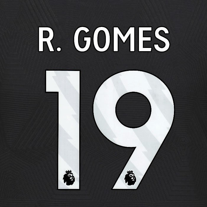 2024 2025 WOLVES AWAY WHITE R GOMES 19 OFFICIAL PLAYER SIZE NAMESET