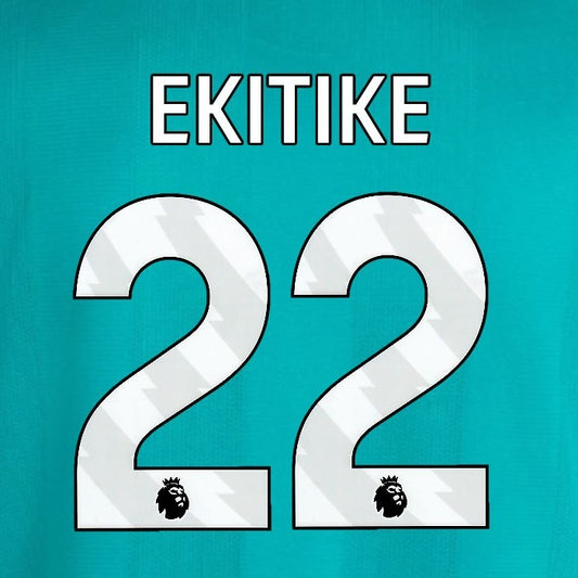 2025 2026 OFFICIAL LIVERPOOL EKITIKE 22 WHITE 3RD PLAYER SIZE NAMESET