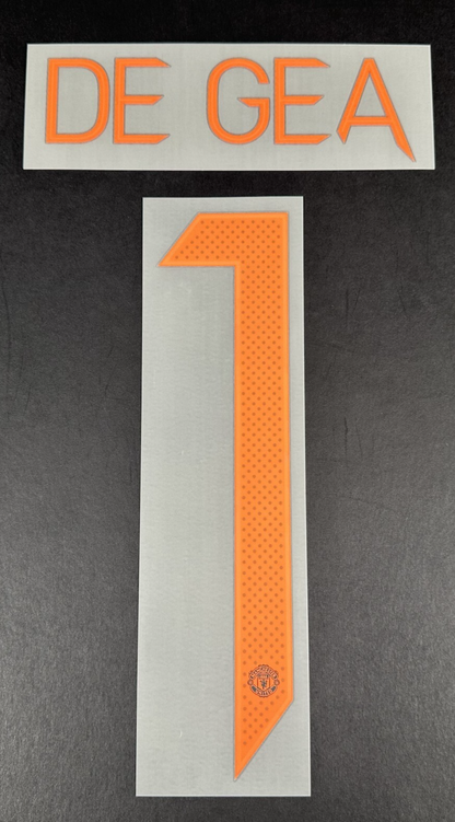 MAN UNITED 2020 2021 DE GEA 1 OFFICIAL GK CUP ORANGE PLAYER SIZE NAMESET