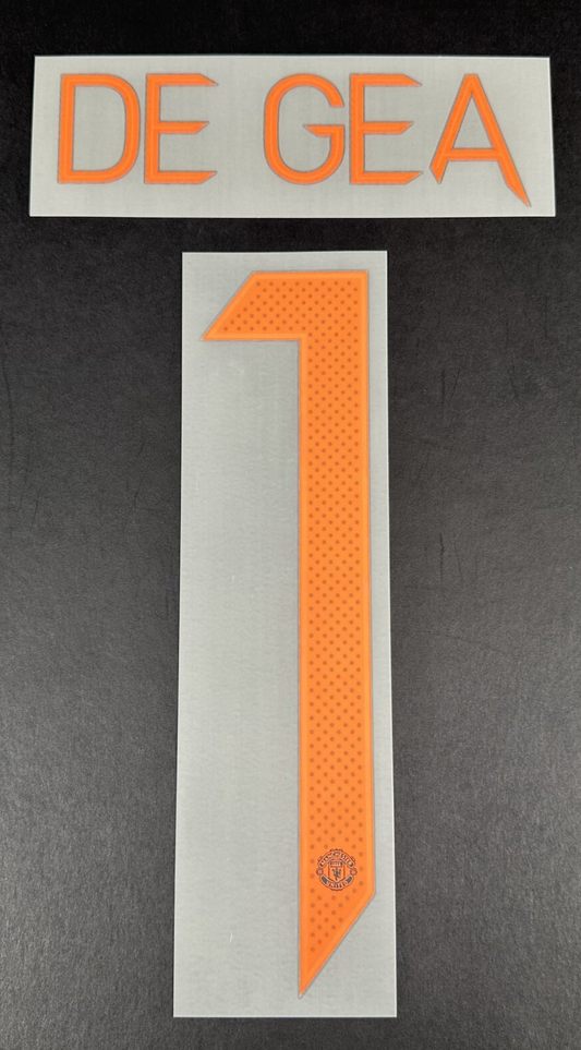 MAN UNITED 2020 2021 DE GEA 1 OFFICIAL GK CUP ORANGE PLAYER SIZE NAMESET