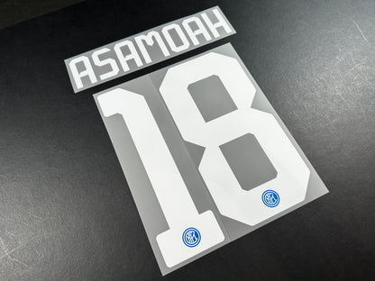 INTER MILAN 2019 2020 ASAMOAH 18 OFFICIAL HOME WHITE PLAYER SIZE NAMESET