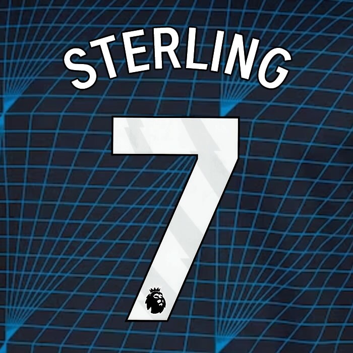 2023 2024 OFFICIAL CHELSEA STERLING 7 WHITE AWAY PLAYER SIZE NAMESET